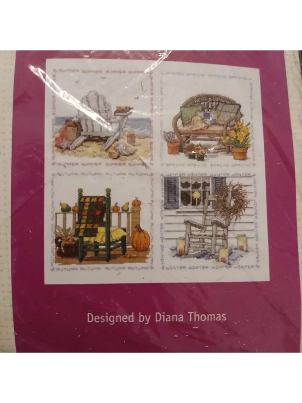Counted Cross Stitch Kit Four Seasons Chairs 16